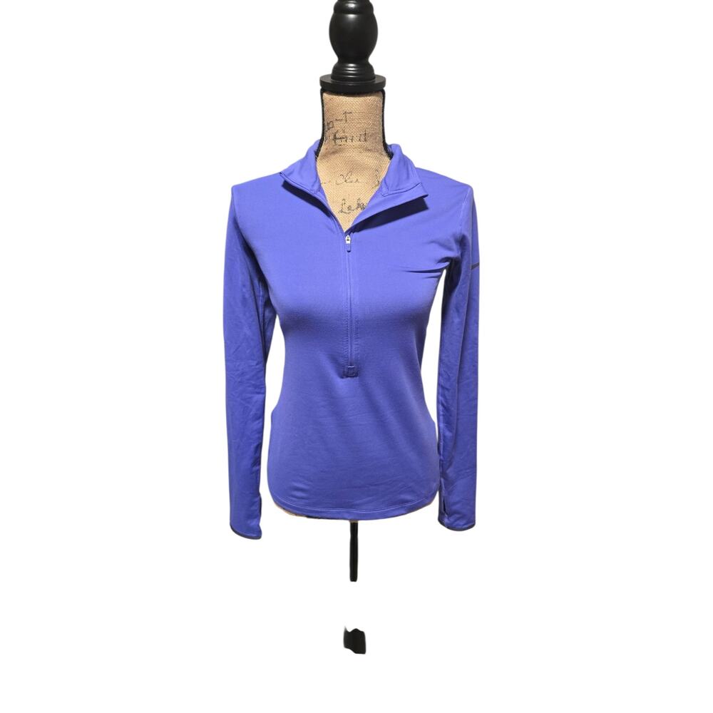 Nike pro dri fit purple half zip sweater, size small